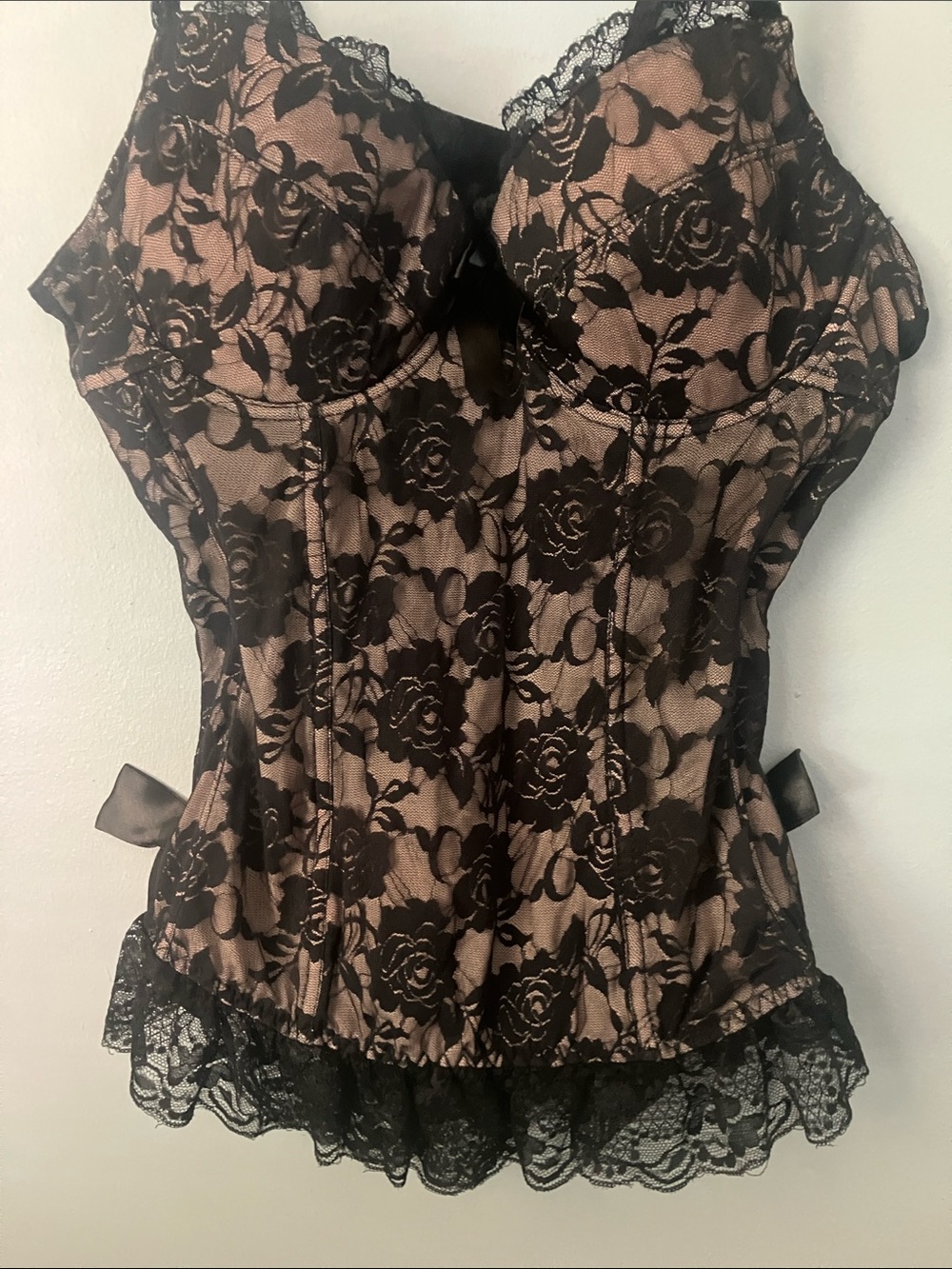 Agent Provocateur Black Lace Overlay Tan Bustier Corset Peplum - Picture 4 of 10